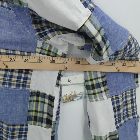 Marsh Landing II Shirt Womens 2X Blue Patchwork Boho Western Cottagecore - Picture 5 of 13